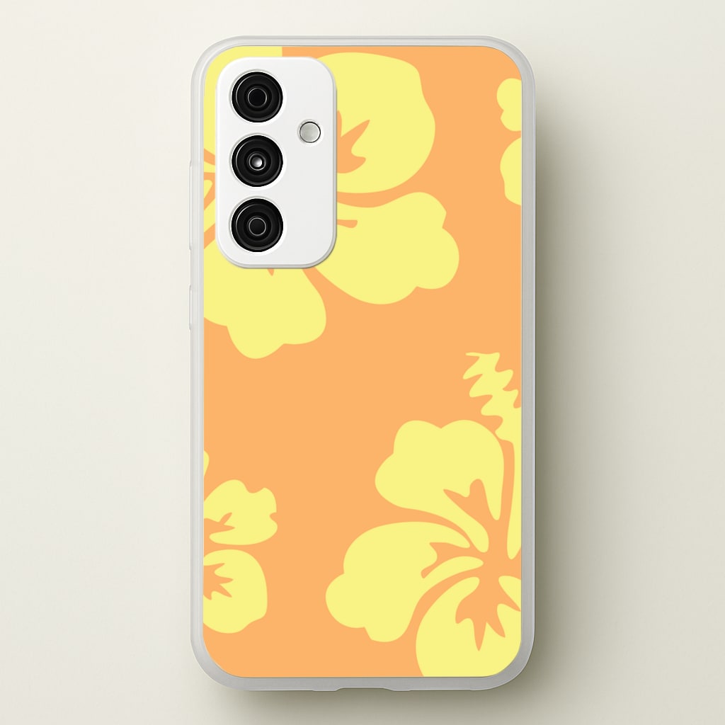Orange And Yellow Hawaiian Flowers Pattern  - Summer Phone Case for Galaxy A15