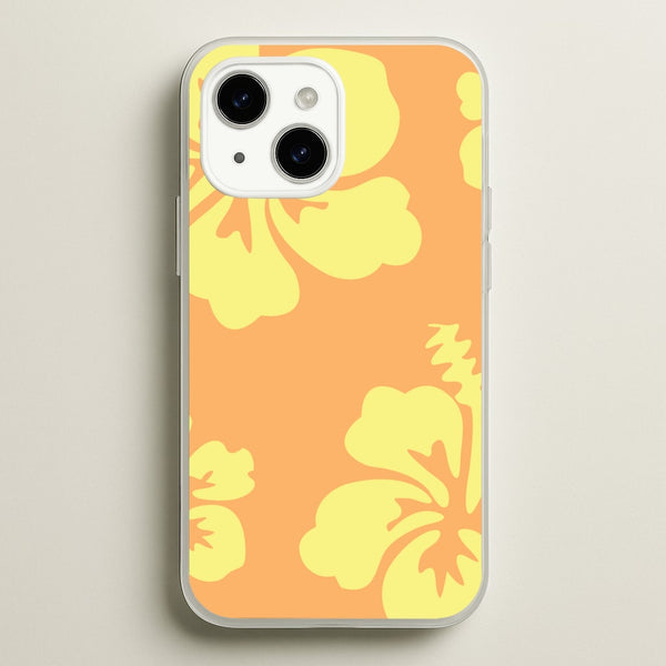 Orange And Yellow Hawaiian Flowers Pattern  - Summer Phone Case for iPhone 14 Plus