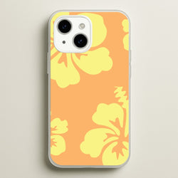 Orange And Yellow Hawaiian Flowers Pattern  - Summer Phone Case for iPhone 14