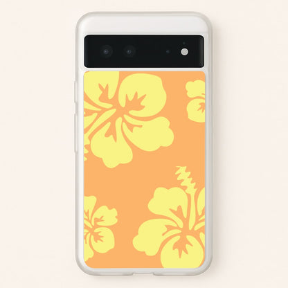 Orange And Yellow Hawaiian Flowers Pattern  - Summer Phone Case for Google Pixel 6