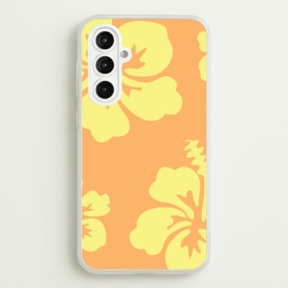 Orange And Yellow Hawaiian Flowers Pattern  - Summer Phone Case for Galaxy A16