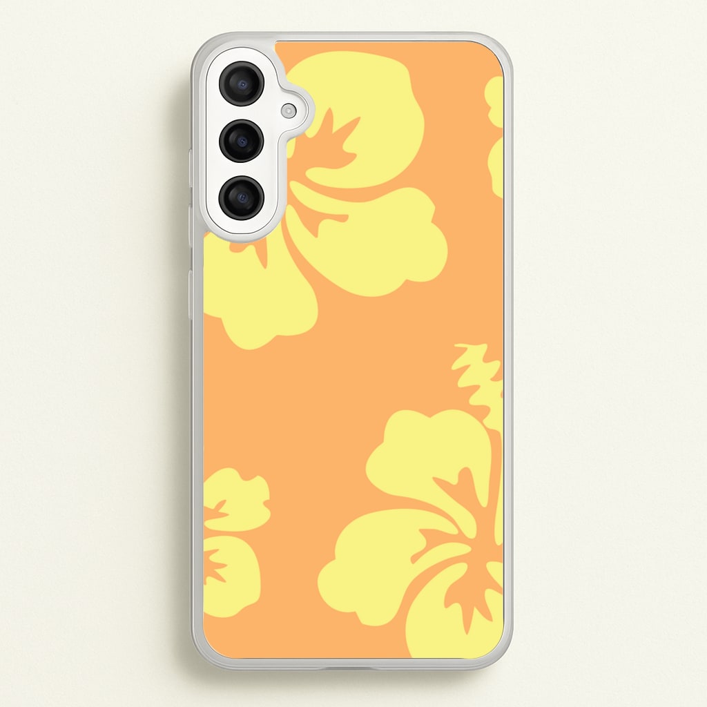 Orange And Yellow Hawaiian Flowers Pattern  - Summer Phone Case for Galaxy A34