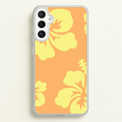 Orange And Yellow Hawaiian Flowers Pattern  - Summer Phone Case for Galaxy A34