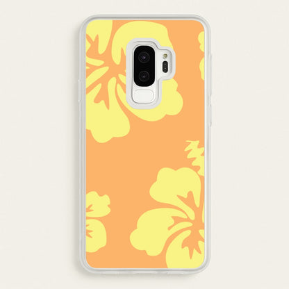 Orange And Yellow Hawaiian Flowers Pattern  - Summer Phone Case for Galaxy S9 Plus