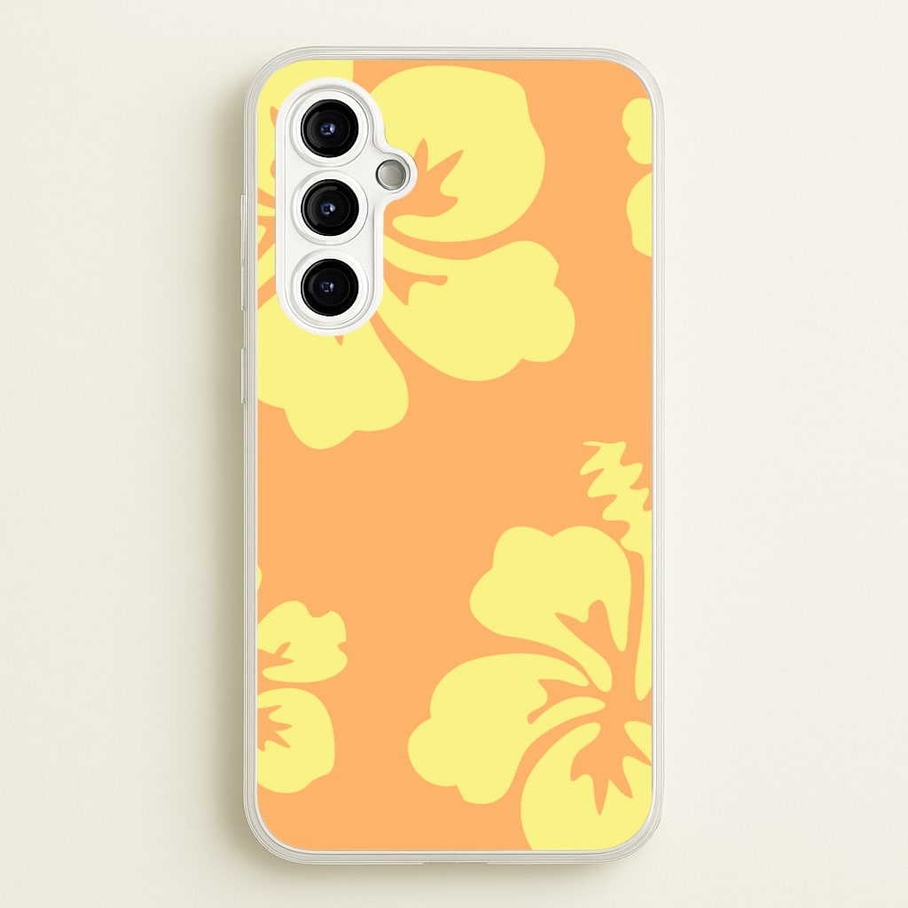Orange And Yellow Hawaiian Flowers Pattern  - Summer Phone Case for Galaxy A54
