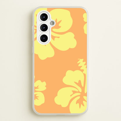 Orange And Yellow Hawaiian Flowers Pattern  - Summer Phone Case for Galaxy A54
