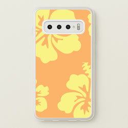 Orange And Yellow Hawaiian Flowers Pattern  - Summer Phone Case for Galaxy S10