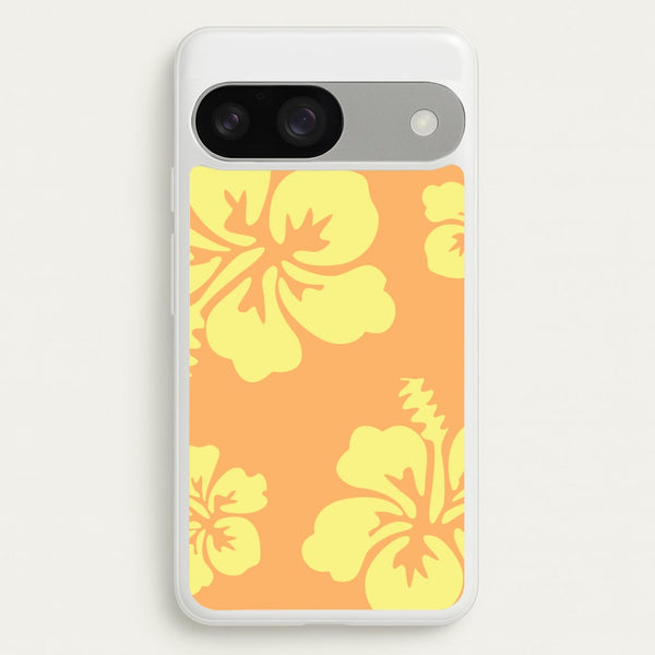 Orange And Yellow Hawaiian Flowers Pattern  - Summer Phone Case for Google Pixel 9 / 9 Pro
