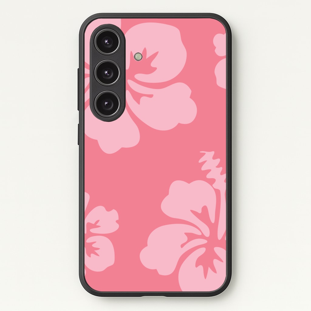 Pink Hawaiian Flowers Pattern  - Summer Phone Case for Galaxy S24