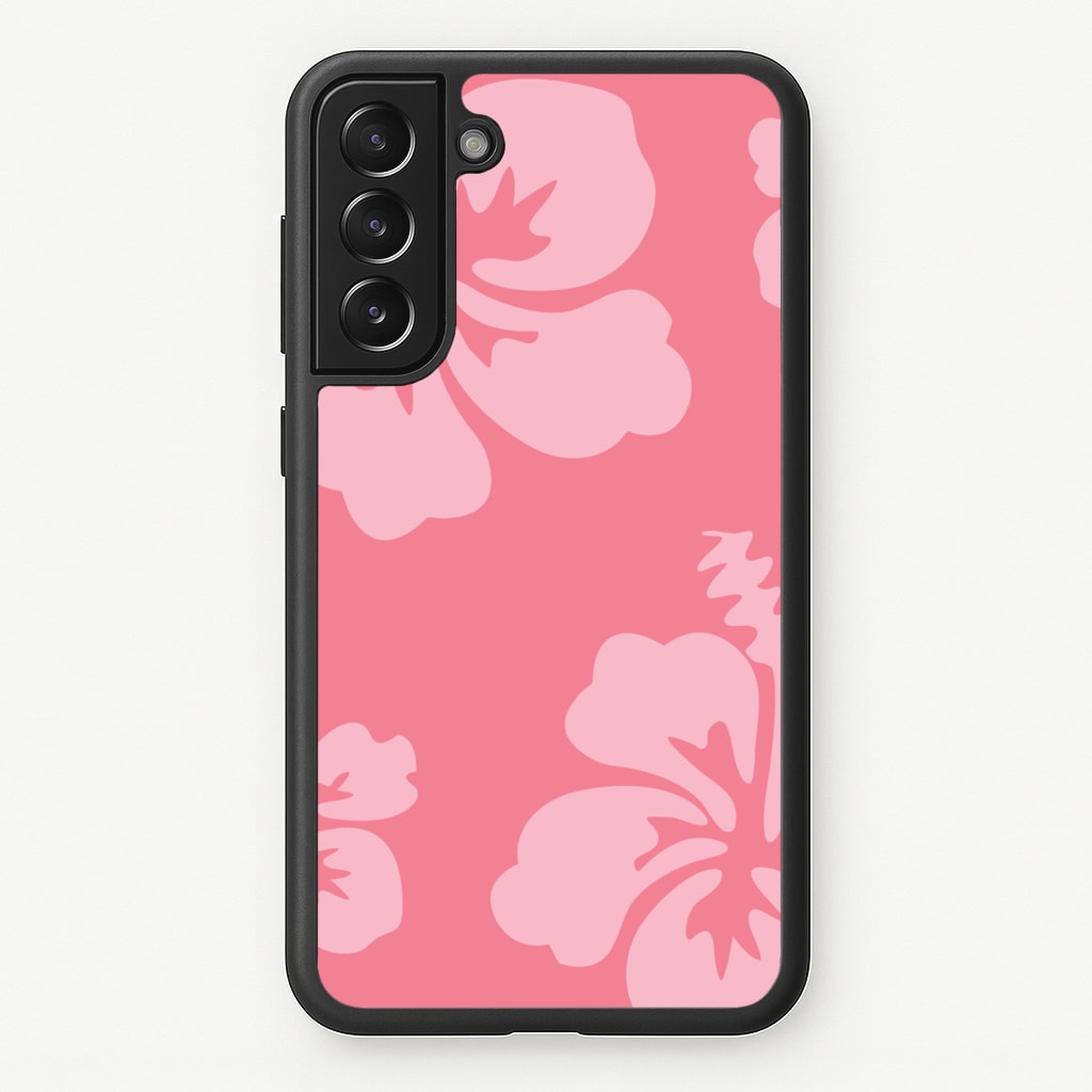 Pink Hawaiian Flowers Pattern  - Summer Phone Case for Galaxy S22 Plus