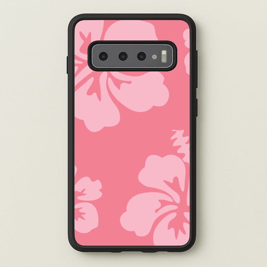 Pink Hawaiian Flowers Pattern  - Summer Phone Case for Galaxy S10