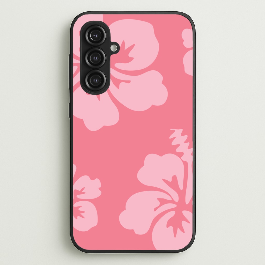 Pink Hawaiian Flowers Pattern  - Summer Phone Case for Galaxy S23FE