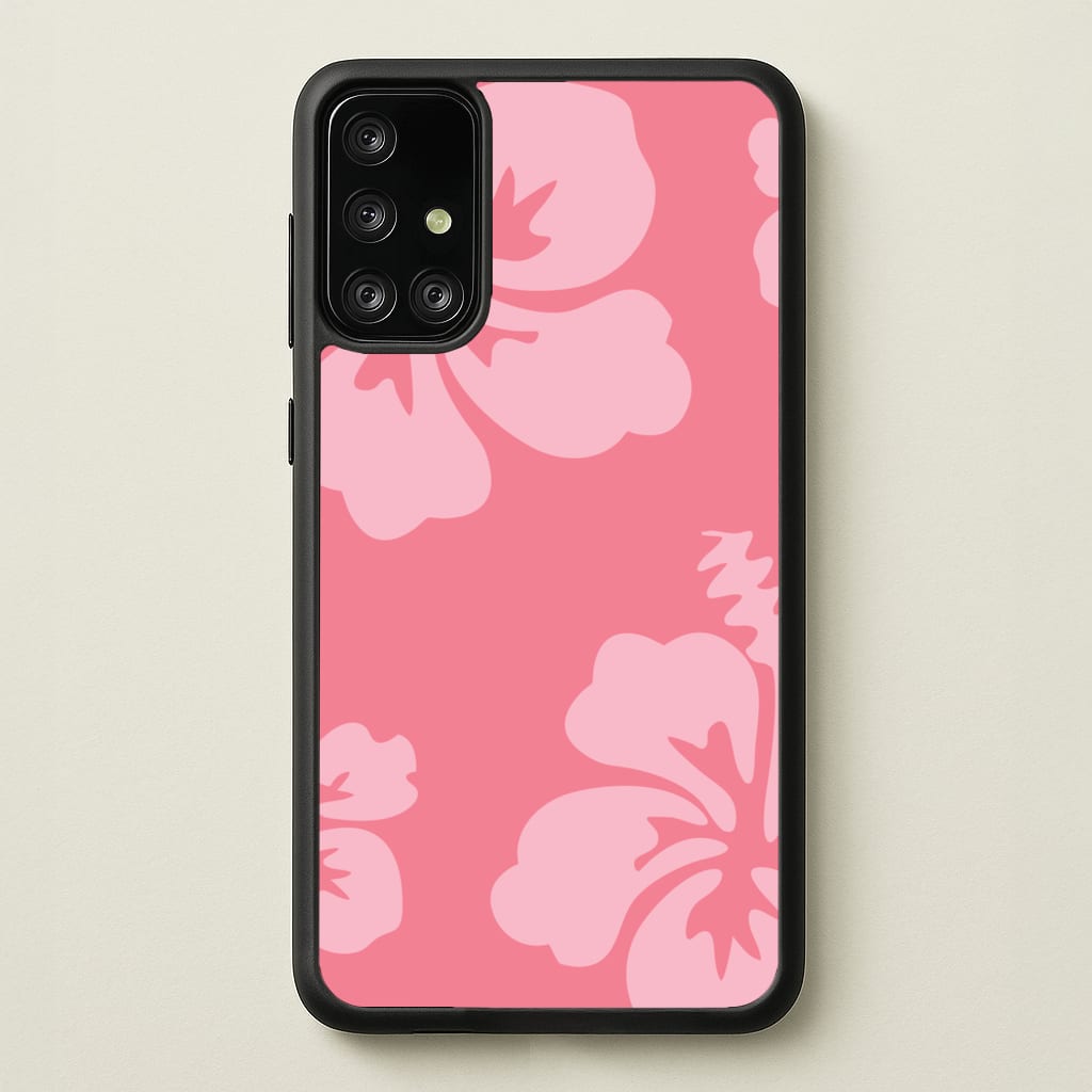 Pink Hawaiian Flowers Pattern  - Summer Phone Case for Galaxy A71