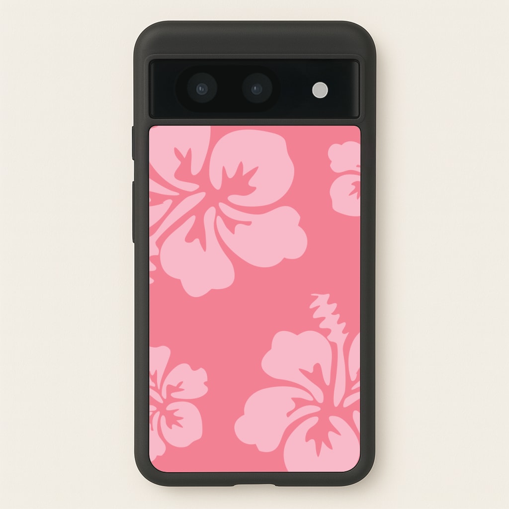 Pink Hawaiian Flowers Pattern  - Summer Phone Case for Google Pixel 8a