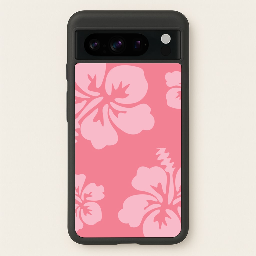 Pink Hawaiian Flowers Pattern  - Summer Phone Case for Google Pixel 8 Pro
