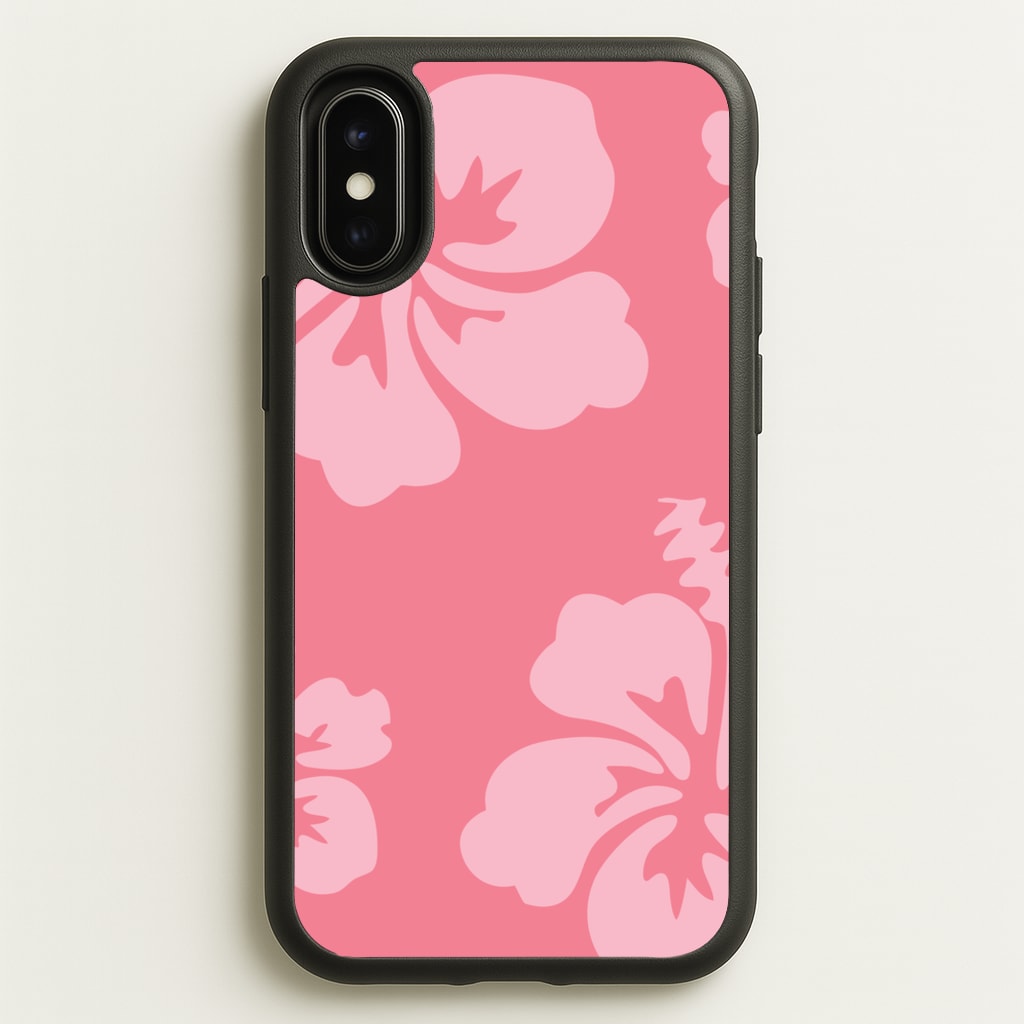 Pink Hawaiian Flowers Pattern  - Summer Phone Case for iPhone X / XS