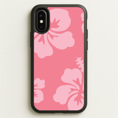 Pink Hawaiian Flowers Pattern  - Summer Phone Case for iPhone X / XS