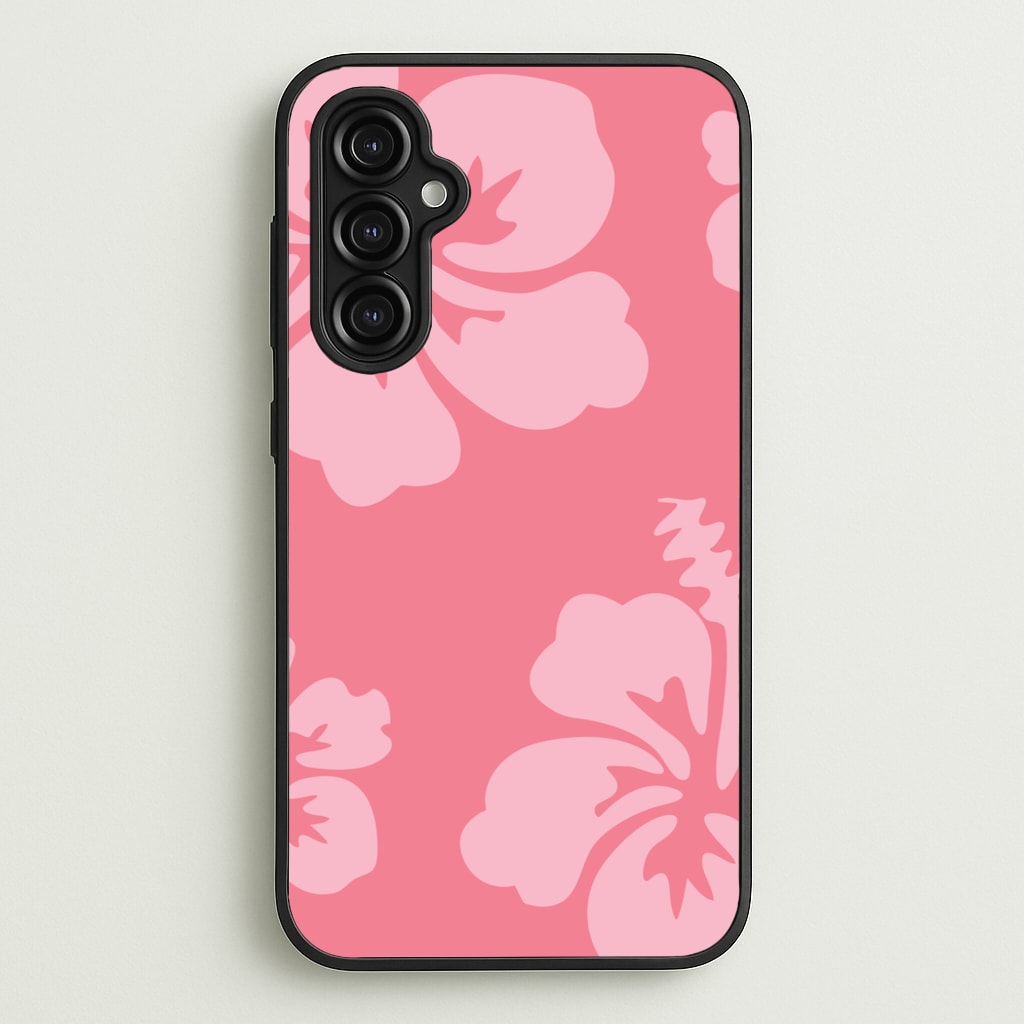 Pink Hawaiian Flowers Pattern  - Summer Phone Case for Galaxy A14