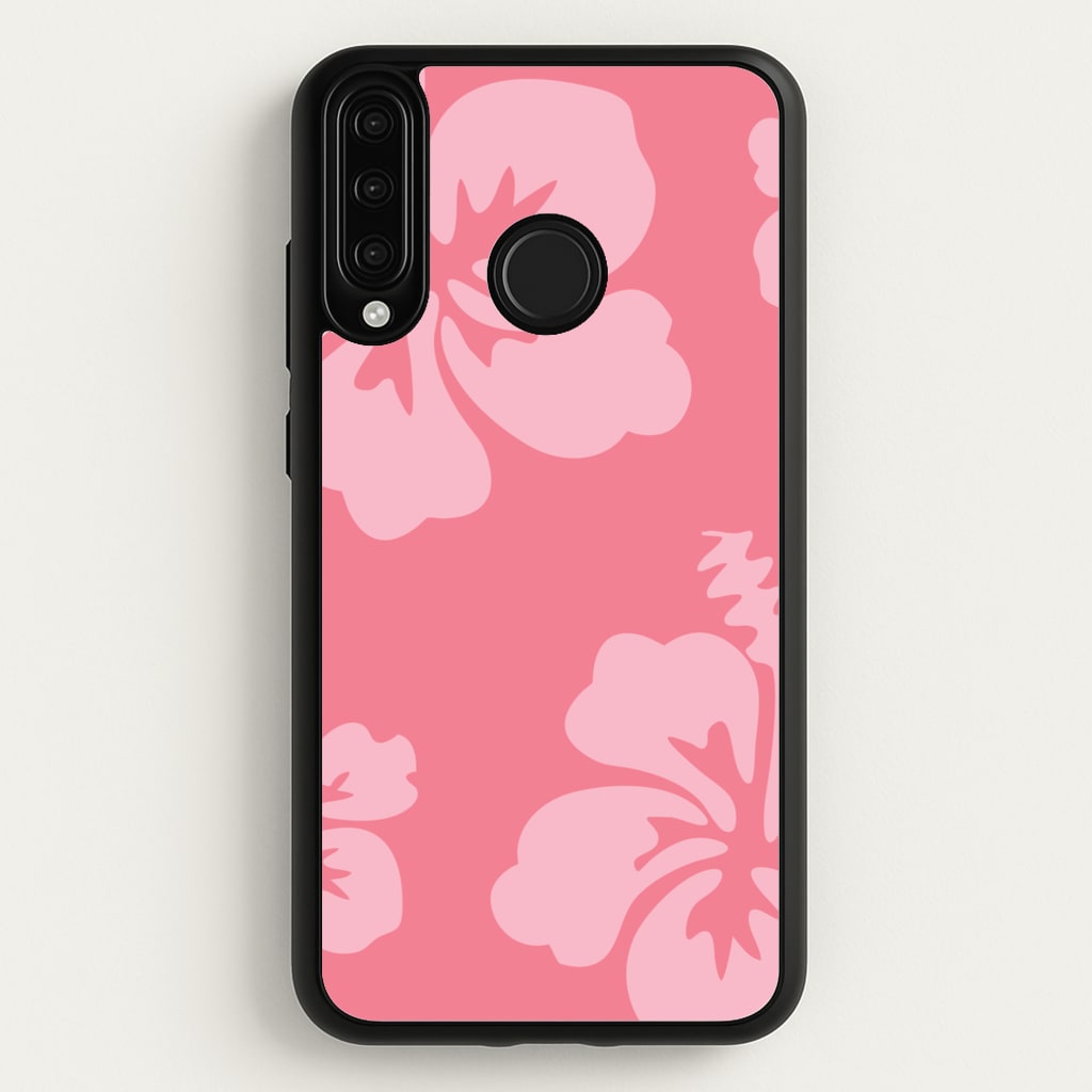 Pink Hawaiian Flowers Pattern  - Summer Phone Case for Huawei P30 Lite