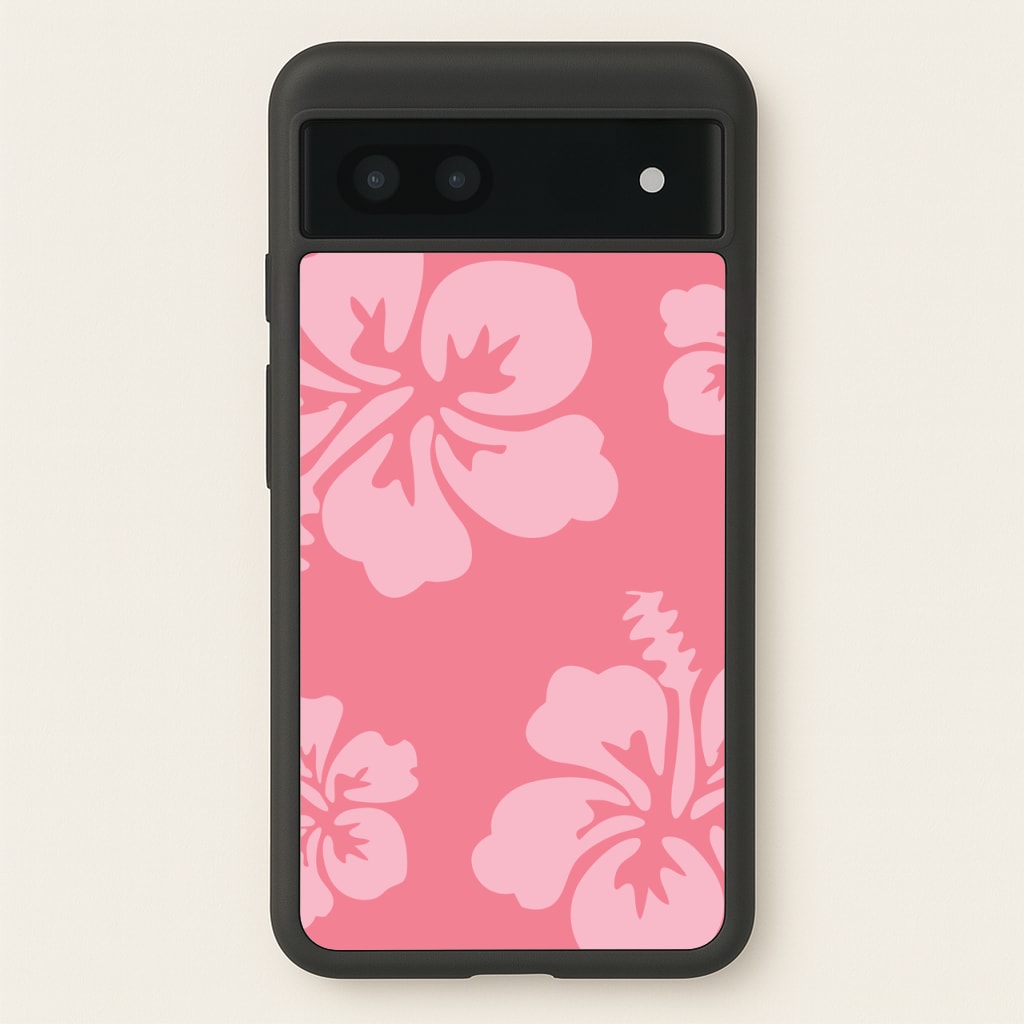Pink Hawaiian Flowers Pattern  - Summer Phone Case for Google Pixel 7a