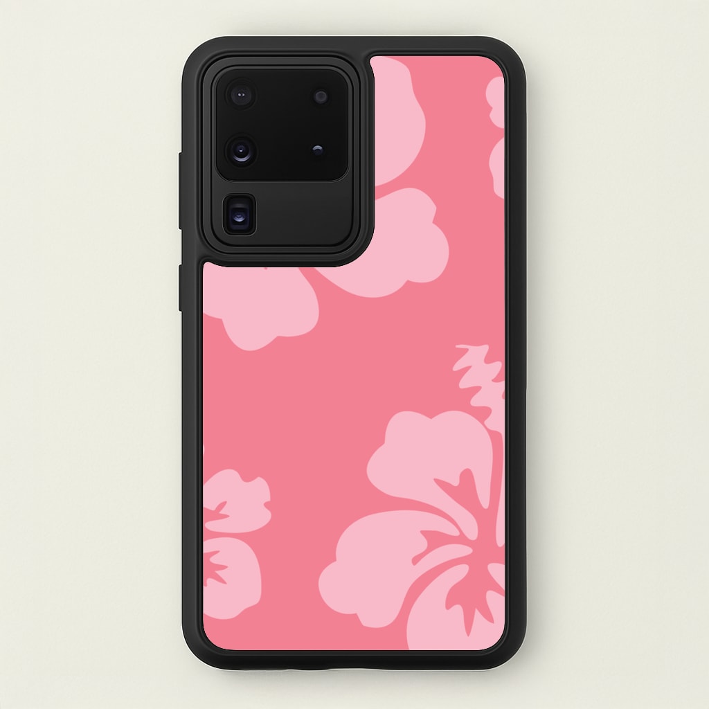 Pink Hawaiian Flowers Pattern  - Summer Phone Case for Galaxy S20 Ultra