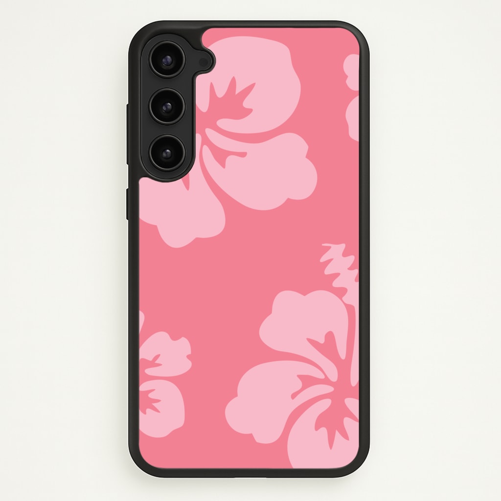 Pink Hawaiian Flowers Pattern  - Summer Phone Case for Galaxy S23 Plus