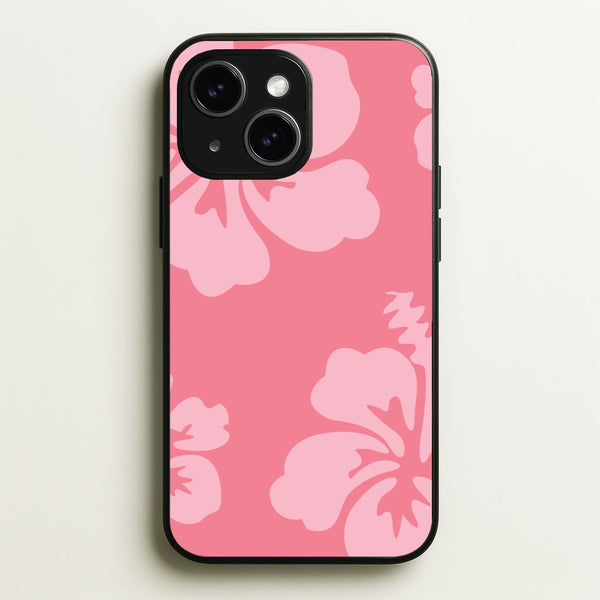 Pink Hawaiian Flowers Pattern  - Summer Phone Case for iPhone 15