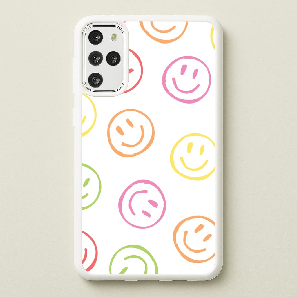 Colourful Sketched Smileys Pattern  - Summer Phone Case for Galaxy S20 Plus