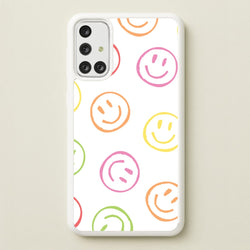 Colourful Sketched Smileys Pattern  - Summer Phone Case for Galaxy A71