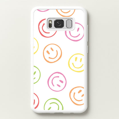 Colourful Sketched Smileys Pattern  - Summer Phone Case for Galaxy S8