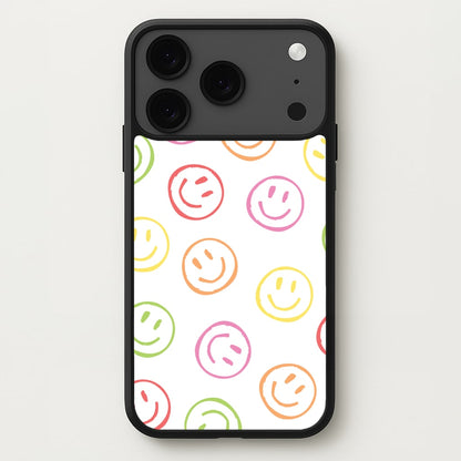Colourful Sketched Smileys Pattern Phone Case for iPhone 17 Pro Max