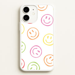 Colourful Sketched Smileys Pattern  - Summer Phone Case for iPhone 11