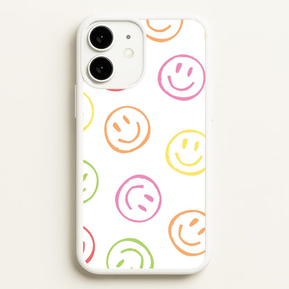 Colourful Sketched Smileys Pattern  - Summer Phone Case for iPhone 11