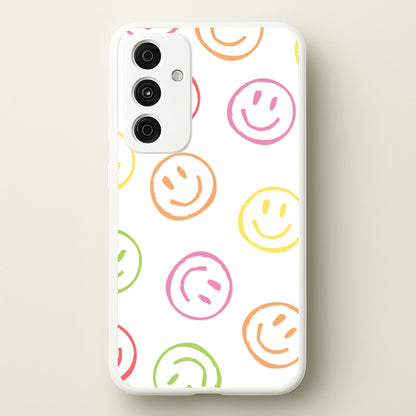 Colourful Sketched Smileys Pattern  - Summer Phone Case for Galaxy A15
