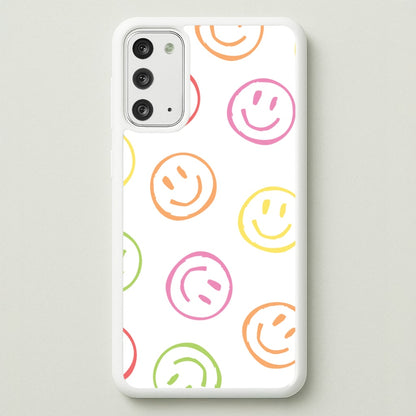Colourful Sketched Smileys Pattern  - Summer Phone Case for Galaxy Note 20