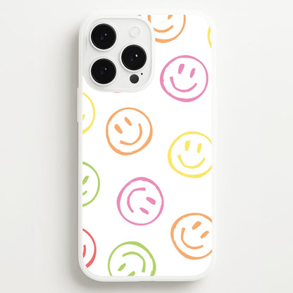 Colourful Sketched Smileys Pattern  - Summer Phone Case for iPhone 13 Pro Max