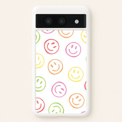 Colourful Sketched Smileys Pattern  - Summer Phone Case for Google Pixel 8a