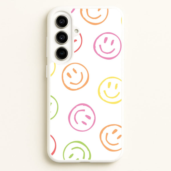 Colourful Sketched Smileys Pattern  - Summer Phone Case for Galaxy A56