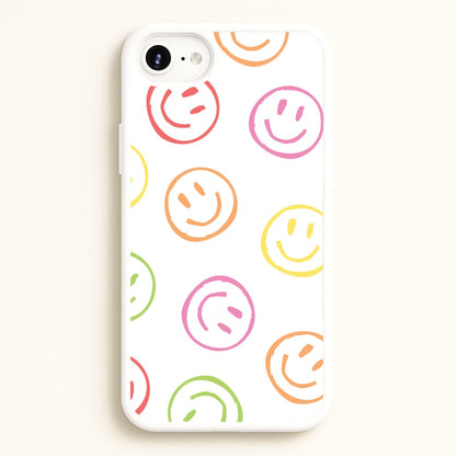 Colourful Sketched Smileys Pattern  - Summer Phone Case for iPhone 6 / 7 / 8 / SE