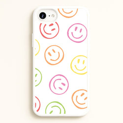 Colourful Sketched Smileys Pattern  - Summer Phone Case for iPhone 6 Plus / 7 Plus / 8 Plus