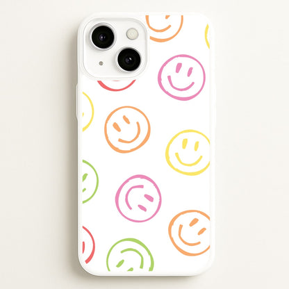 Colourful Sketched Smileys Pattern  - Summer Phone Case for iPhone 13
