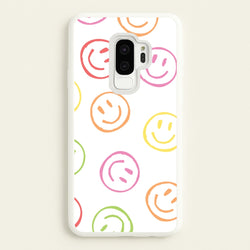 Colourful Sketched Smileys Pattern  - Summer Phone Case for Galaxy S9 Plus