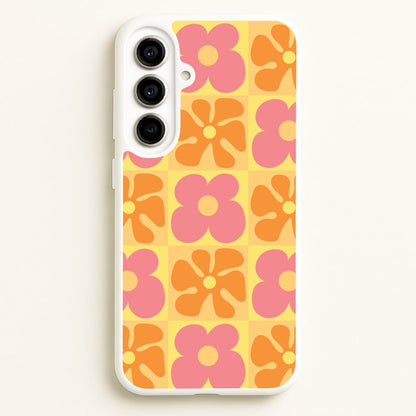 Summer Flowers Checkered Pattern  - Summer Phone Case for Galaxy A56