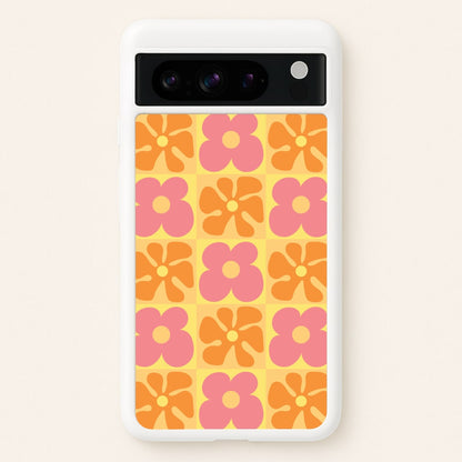 Summer Flowers Checkered Pattern  - Summer Phone Case for Google Pixel 8 Pro