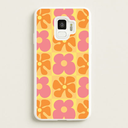 Summer Flowers Checkered Pattern  - Summer Phone Case for Galaxy S9