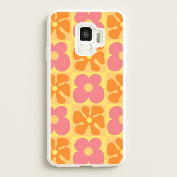 Summer Flowers Checkered Pattern  - Summer Phone Case for Galaxy S9