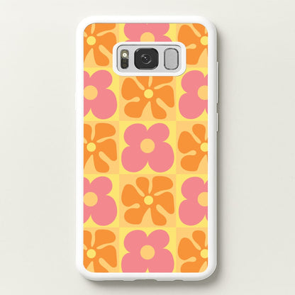 Summer Flowers Checkered Pattern  - Summer Phone Case for Galaxy S8