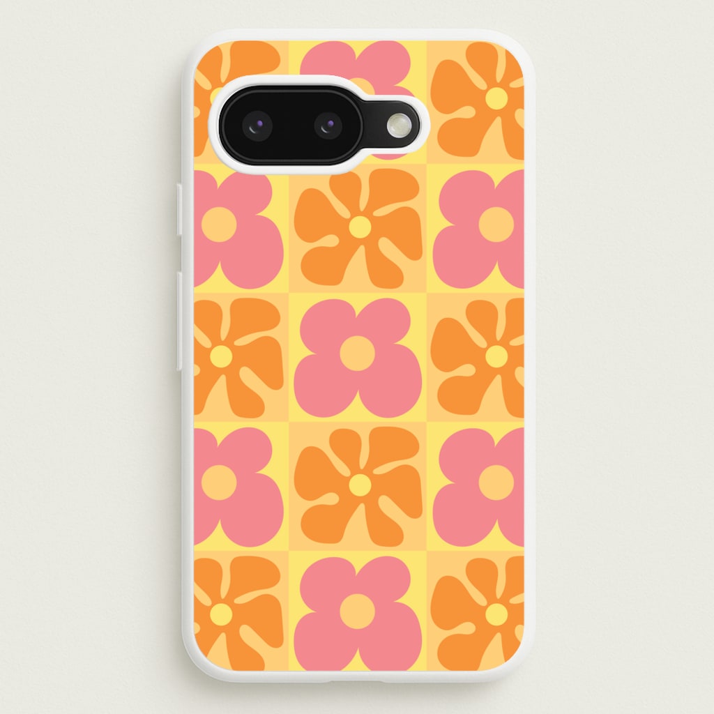 Summer Flowers Checkered Pattern  - Summer Phone Case for Google Pixel 9a