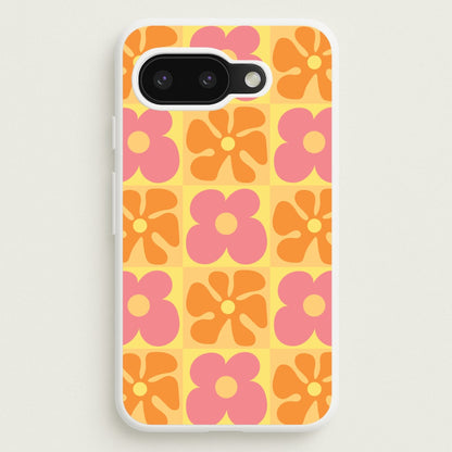 Summer Flowers Checkered Pattern  - Summer Phone Case for Google Pixel 9a