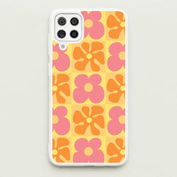 Summer Flowers Checkered Pattern  - Summer Phone Case for Galaxy A12